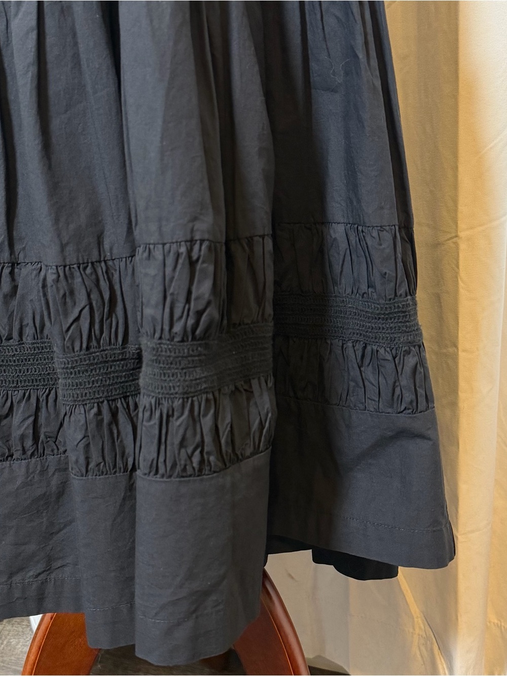 Cleobella Diana Ankle Dress Small Black Organic Cotton Smocked Pockets - Picture 8 of 14